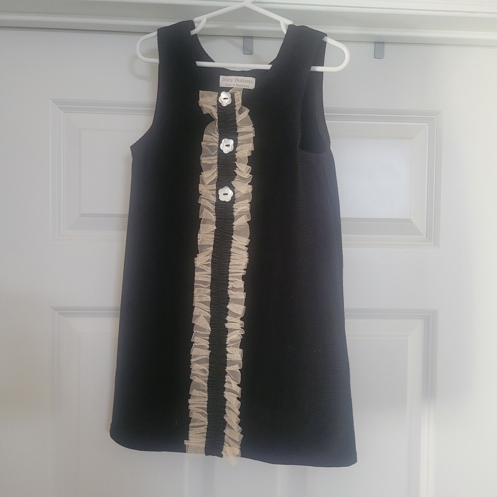 BITTY BUTTONS  Girls  Jumper Dress Size 6 Ribbed Knit